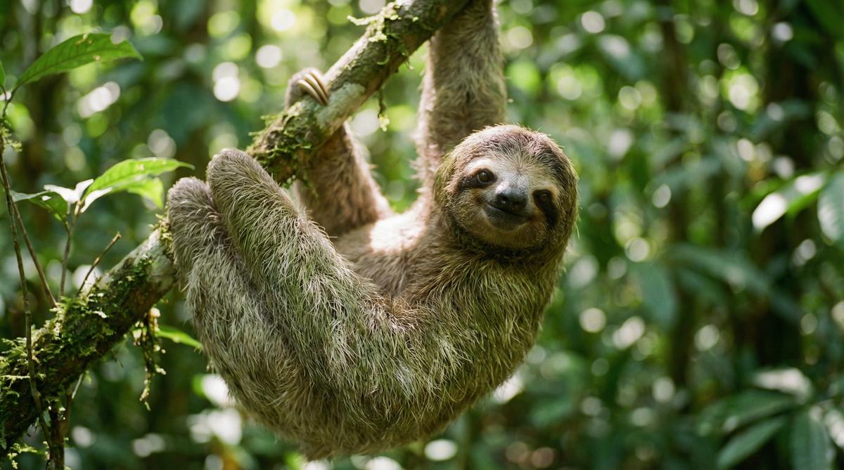 高清3D动漫树懒视频 - 热带雨林慢生活视频