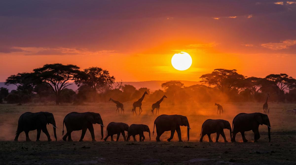高清3D动漫非洲野生动物视频 - 象群迁徙